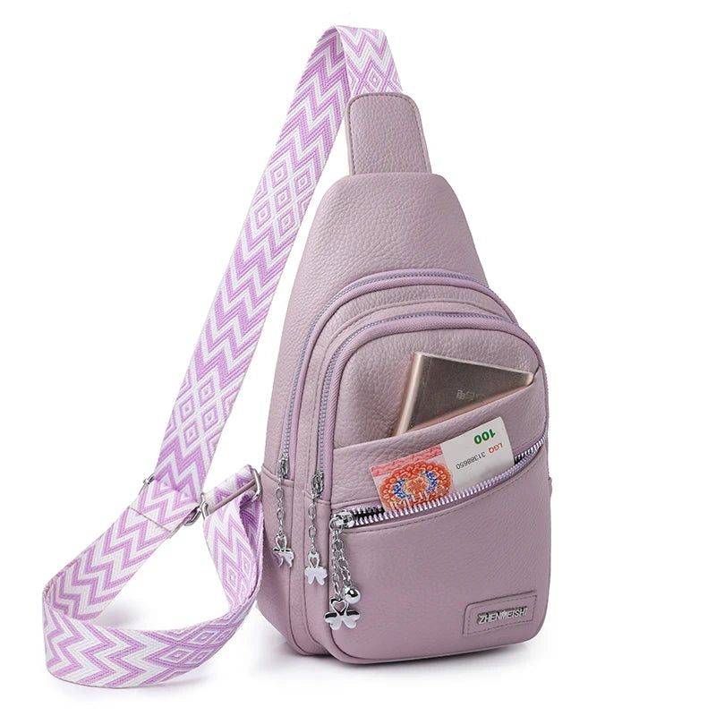 Women Bag Chest Bag Summer Creative Style Shoulder Wear Resistant Messenger Bag PU Leather Crossbody Bag Sling Bags for Woman