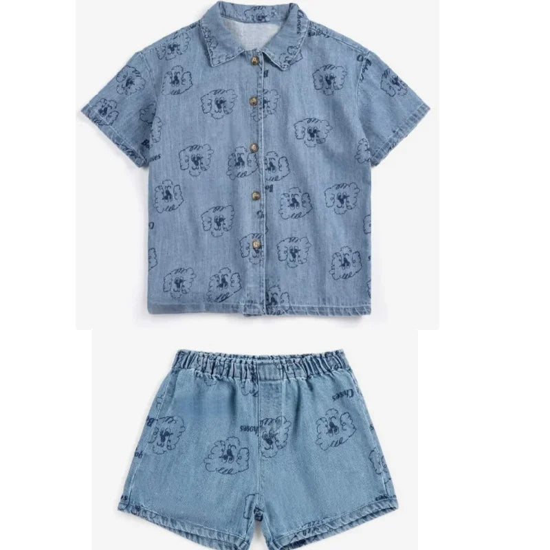 Children's Shirts Shorts 2026 Summer New Arrivals Cartoon Fashion Cute Boys' Polo Shirt Cotton Printed Sweet Girls' Short-Sleeve