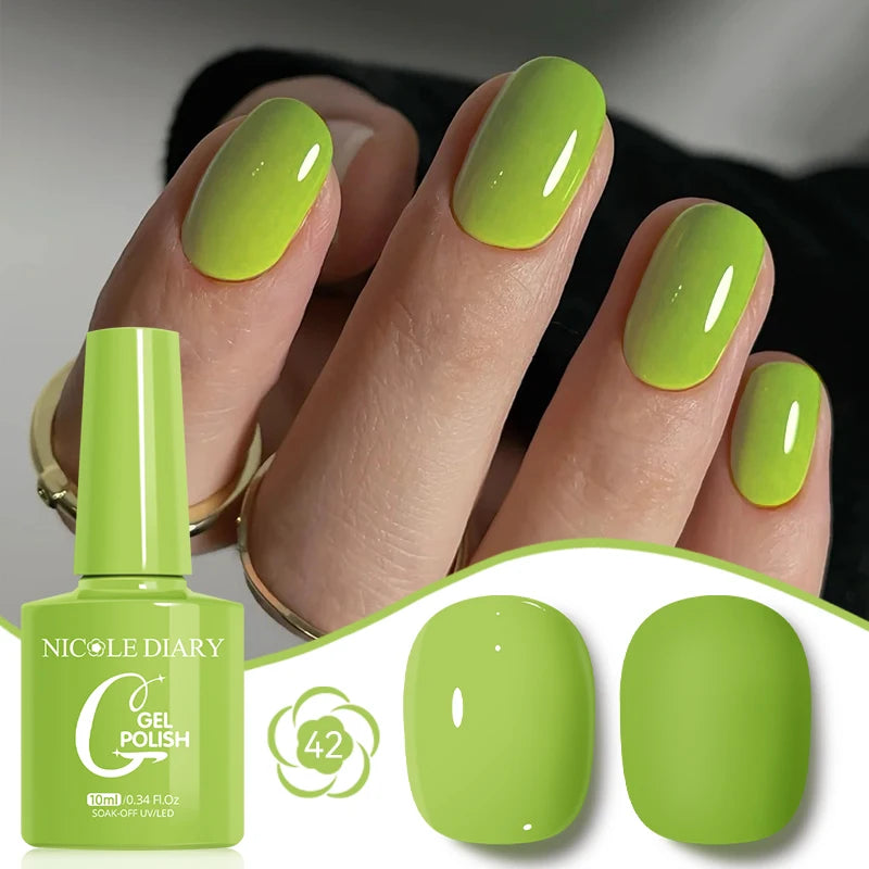 NICOLE DIARY Glass Beads Cat Magnetic Gel Nail Polish Spring Summer Gel Nail Sparkly Gel Varnish Soak off Nail Manicure Art