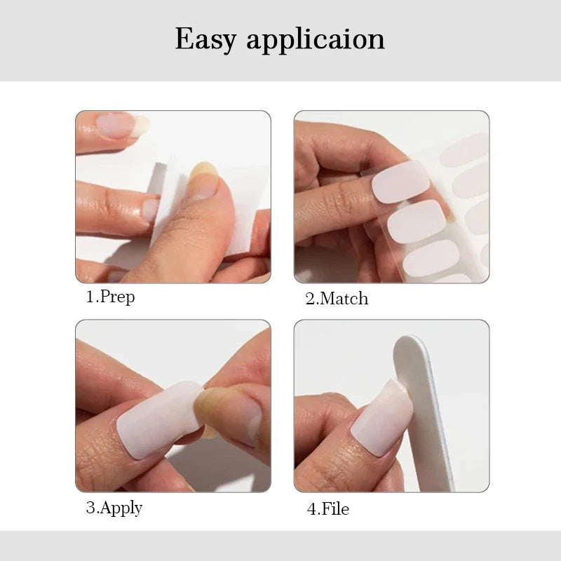 1pc DIY Baking-free Nail Stickers Long-Lasting Solid Color Fresh Flowers Christmas Autumn Nail Strips Patch Full Cover Decal