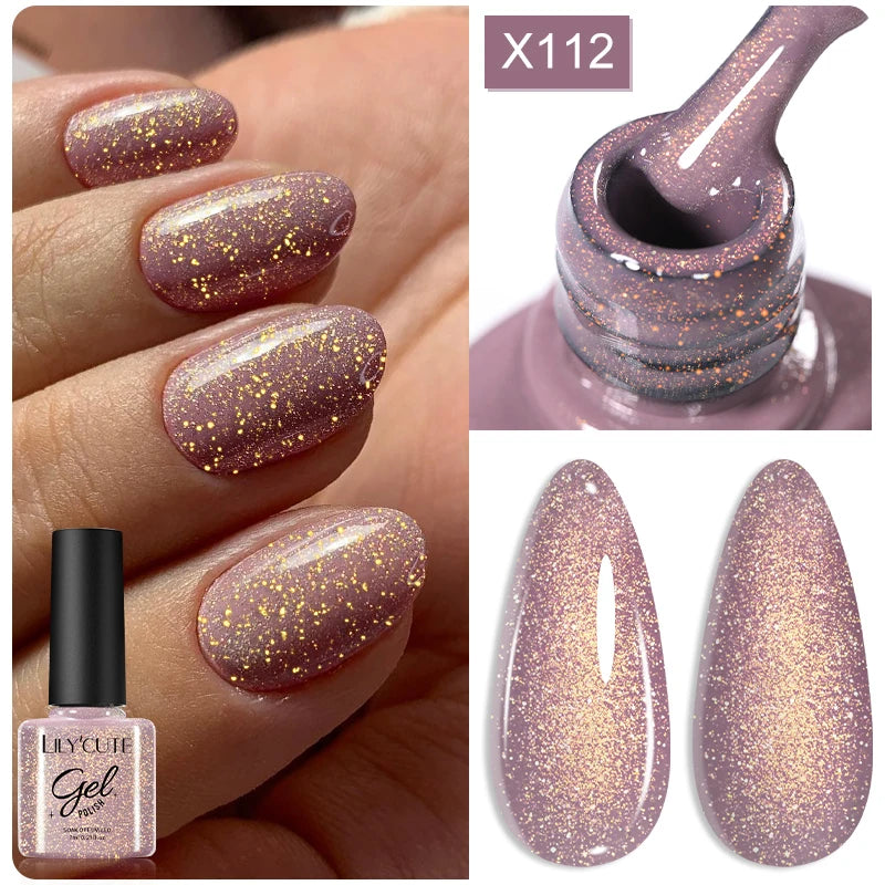 LILYCUTE 7ML Black White Color Gel Nail Polish Summer Colorful Gel Nail Art Semi Permanent UV Gel Soak Off UV LED Gel Varnishes
