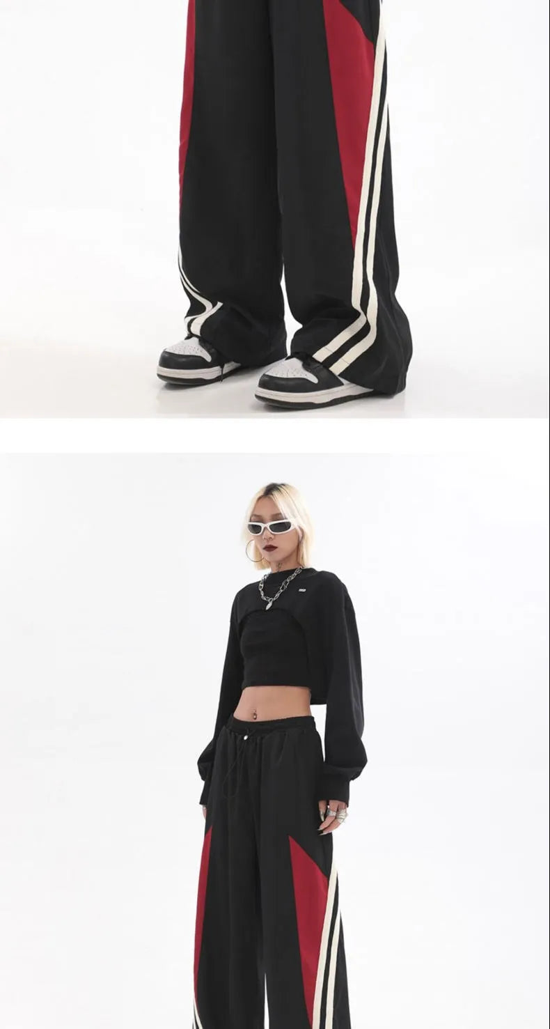Y2K Streetwear Joggers Pants Women Casual Oversized Wide Leg Cargo Pantgs Trousers Tech Sweatpant Harajuku Parachute Baggy Pants