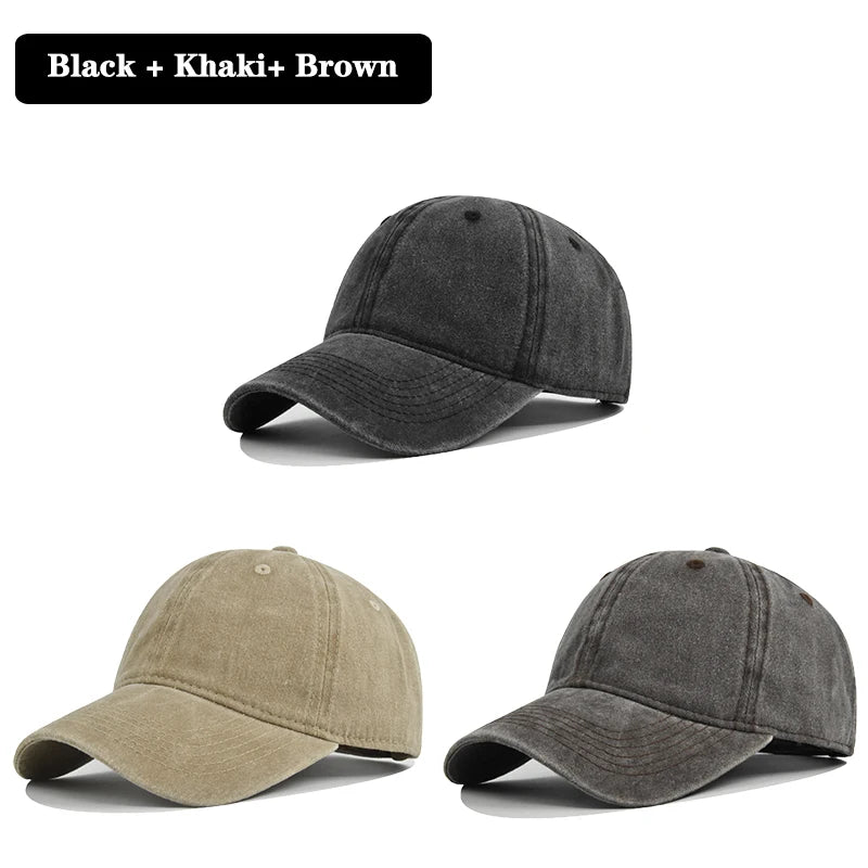 Men Women Baseball Cap Casual Unisex Baseball Cap Vintage Washed Cotton Fits Breathable Adjustable Solid Color Hip-Hop Dad Hat