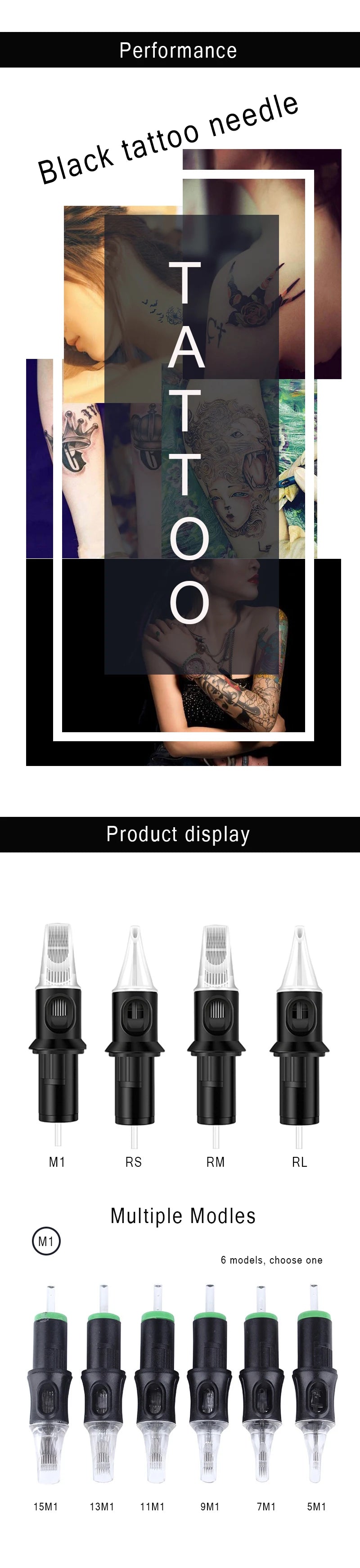 5/10pcs Tattoo Permanent Cartridges Needle Pigment Sterilized RL RS RM M1 Eyebrow Lip Makeup Needles For Tattoo Machine Pen