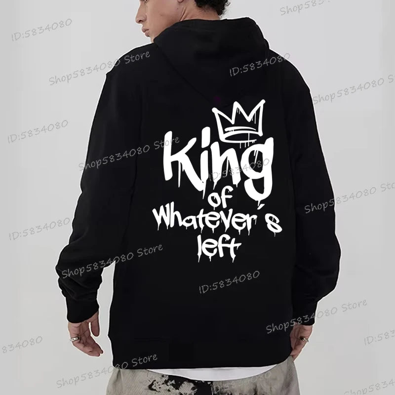 Couple Hoodies Luminous King of Whatever's Left and Queen of Everything Unisex Daily Casual Clothes Women Men Tracksuits Hooded