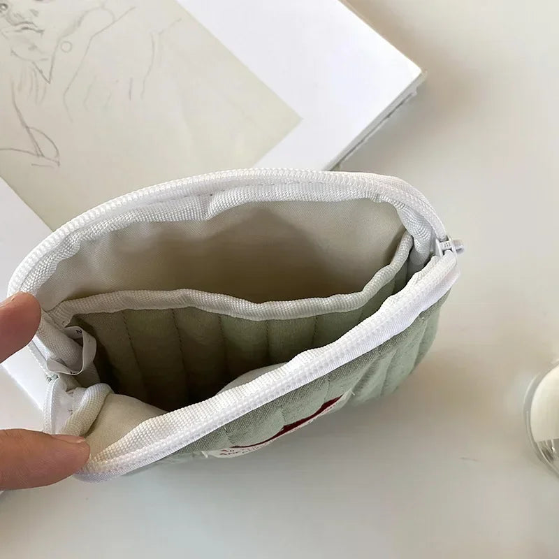 Women Small Cosmetic Bag Zipper Girls Mini Sanitary Napkins Makeup Lipstick Bags Travel Earphone Coin Organizer Pouch Bags
