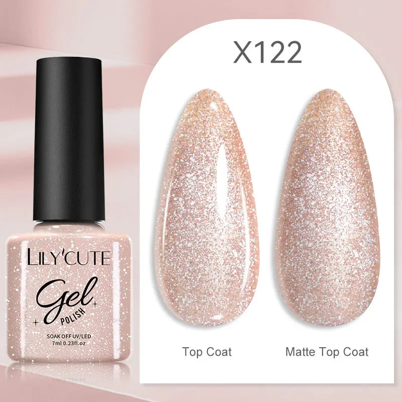 LILYCUTE 7ML Black White Color Gel Nail Polish Summer Colorful Gel Nail Art Semi Permanent UV Gel Soak Off UV LED Gel Varnishes