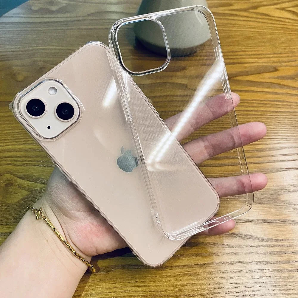 Clear Hard Plastic Case For iPhone 17 16E 15 14 13 12 11 16 17 Pro Max X XR XS MAX SE 7 8 6 6S Plus Protectiv Cover