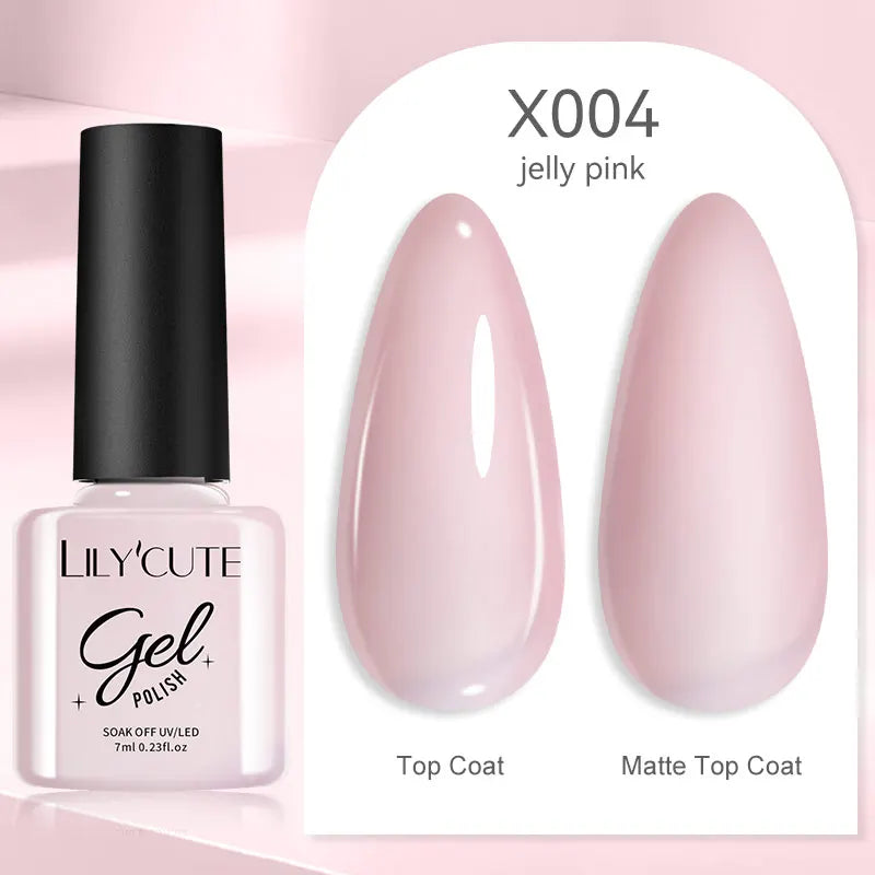 LILYCUTE 7ML Black White Color Gel Nail Polish Summer Colorful Gel Nail Art Semi Permanent UV Gel Soak Off UV LED Gel Varnishes