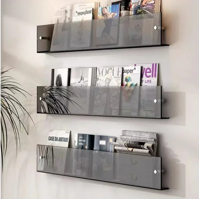 Children's Book Shelves Creative Acrylic Storage Rack Wall Mounted Picture Book Holder Magazine Display Shelf New Arrivals