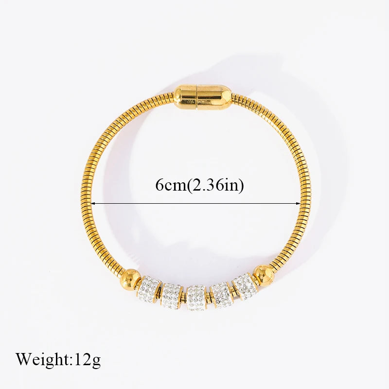 EILIECK 316L Stainless Steel Gold Color Bangles Bracelet For Women New Trendy Wrist Chain Waterproof Jewelry Gift Party Bijoux