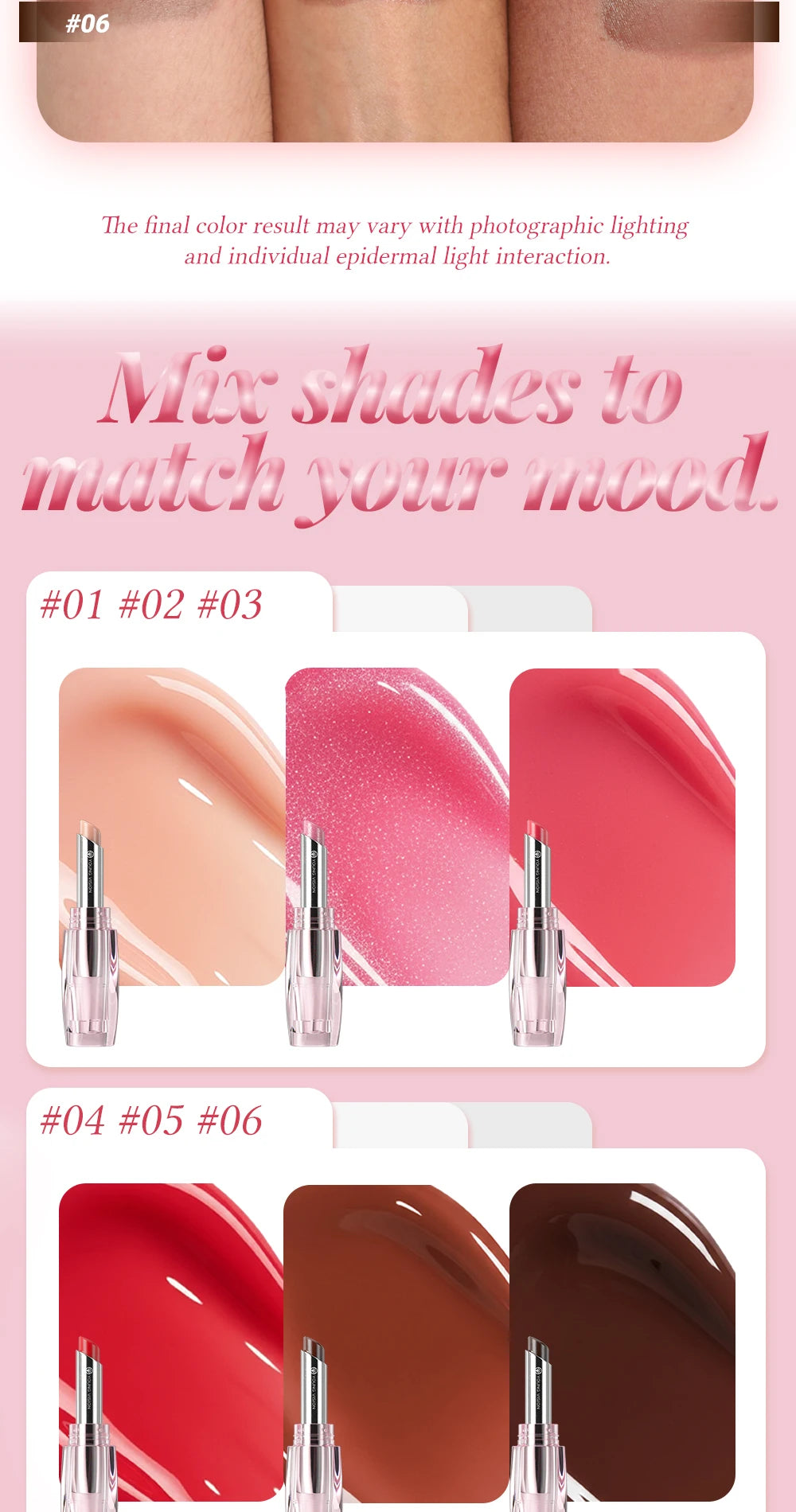 5 Colors Nourishing Light Lipstick Long Lasting Colors Easy to Apply Lip Moisturizing lip balm lip care