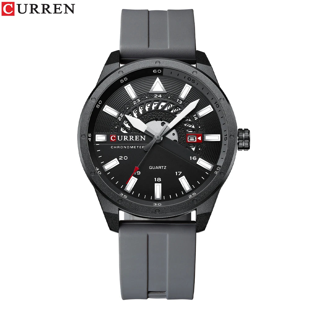 CURREN 8421 Men's Watch Luxury Men's Quartz Watch Breathable Leather Strap Waterproof Business Casual Sports Men's Watch