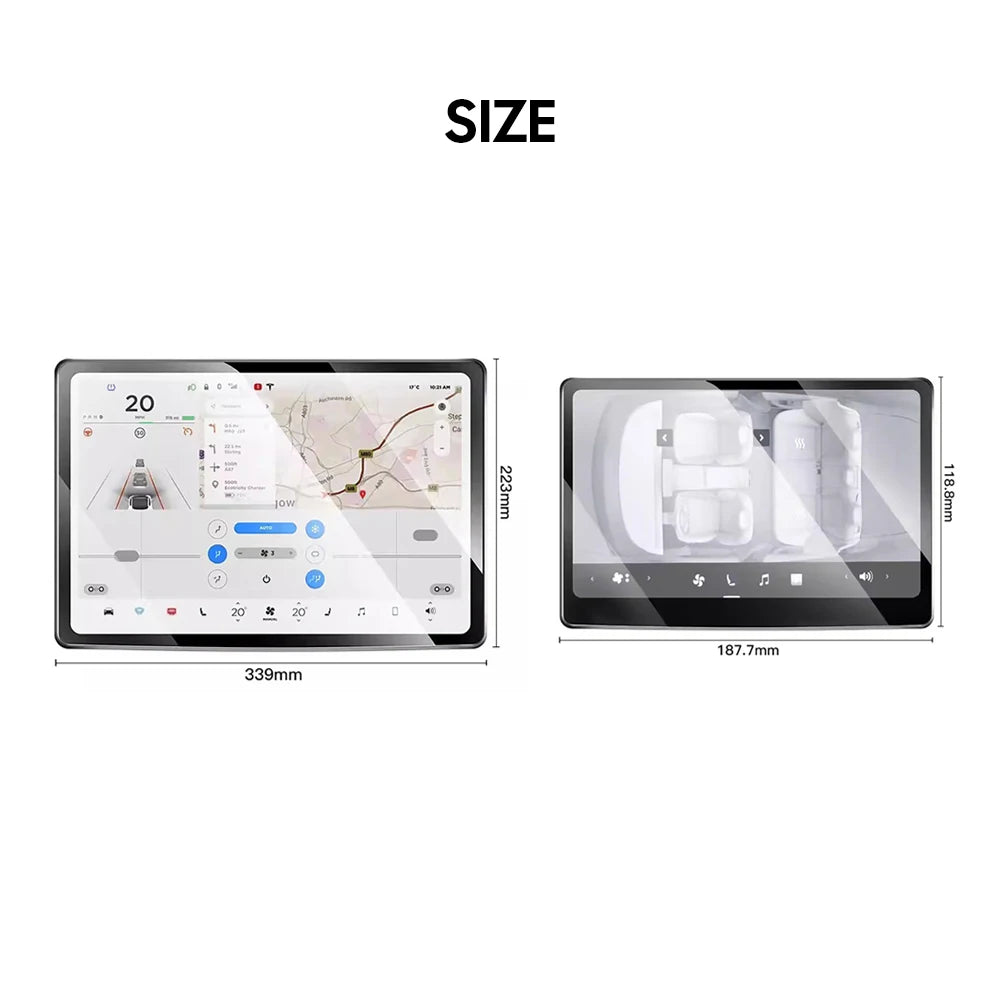 For Tesla New Model Y Juniper 2025 Launch Model 3 Highland 2024 Tempered Glass Screen Protecor Full Covered Soft Black Frame