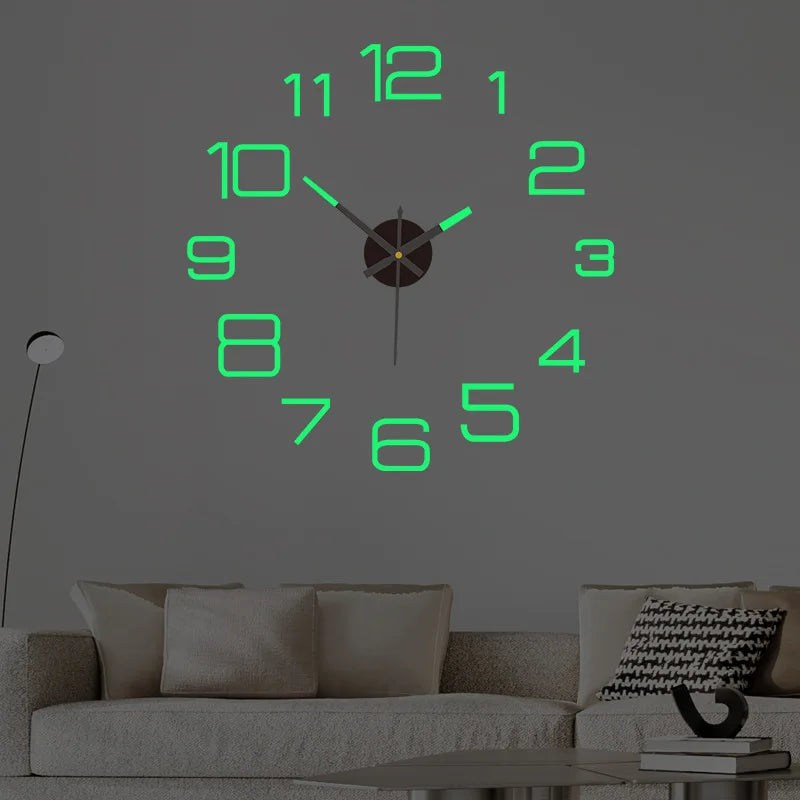 2023 Modern Design Large Wall Clock 3D DIY Quartz Clocks Fashion Watches Acrylic Mirror Stickers Living Room Home Decor Horloge