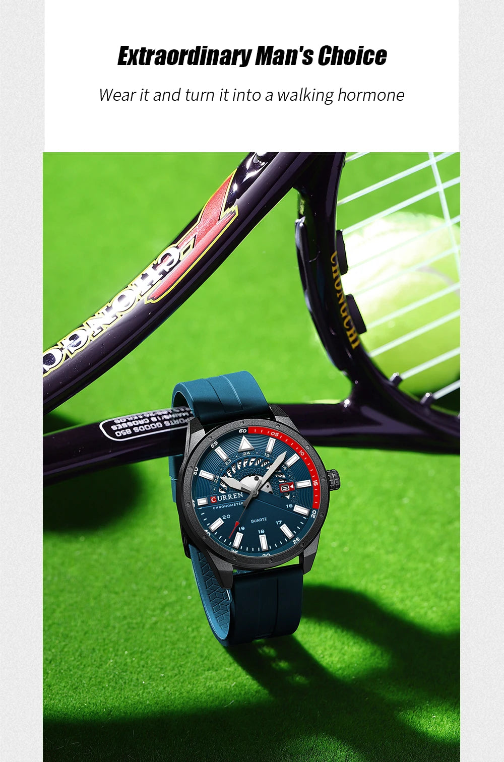 CURREN 8421 Men's Watch Luxury Men's Quartz Watch Breathable Leather Strap Waterproof Business Casual Sports Men's Watch