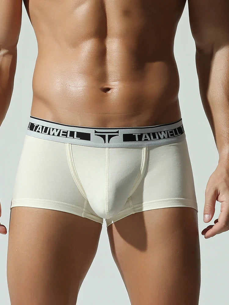 TAUWELL Low-Waist Buttoned Boxer Shorts for Men with U Convex Pouch Sexy Male Panties New Arrivals Comfortable Underwear