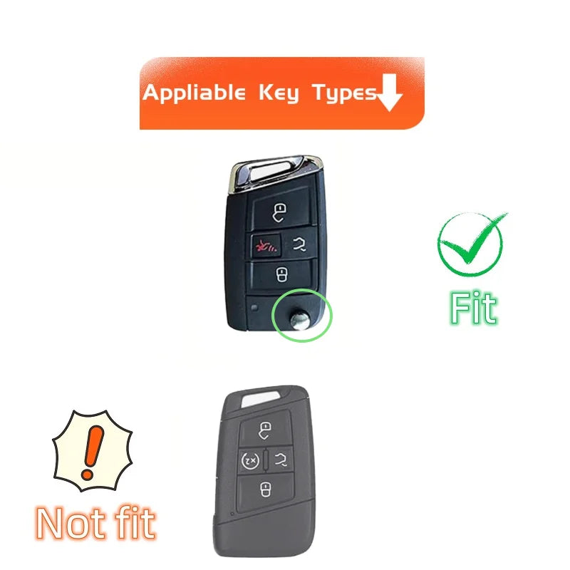 TPU Key Fob Cover with Keychain Lanyard For VW Volkswagen Accessories Atlas Golf GTI Jetta Tiguan Car Key Case Full Protection