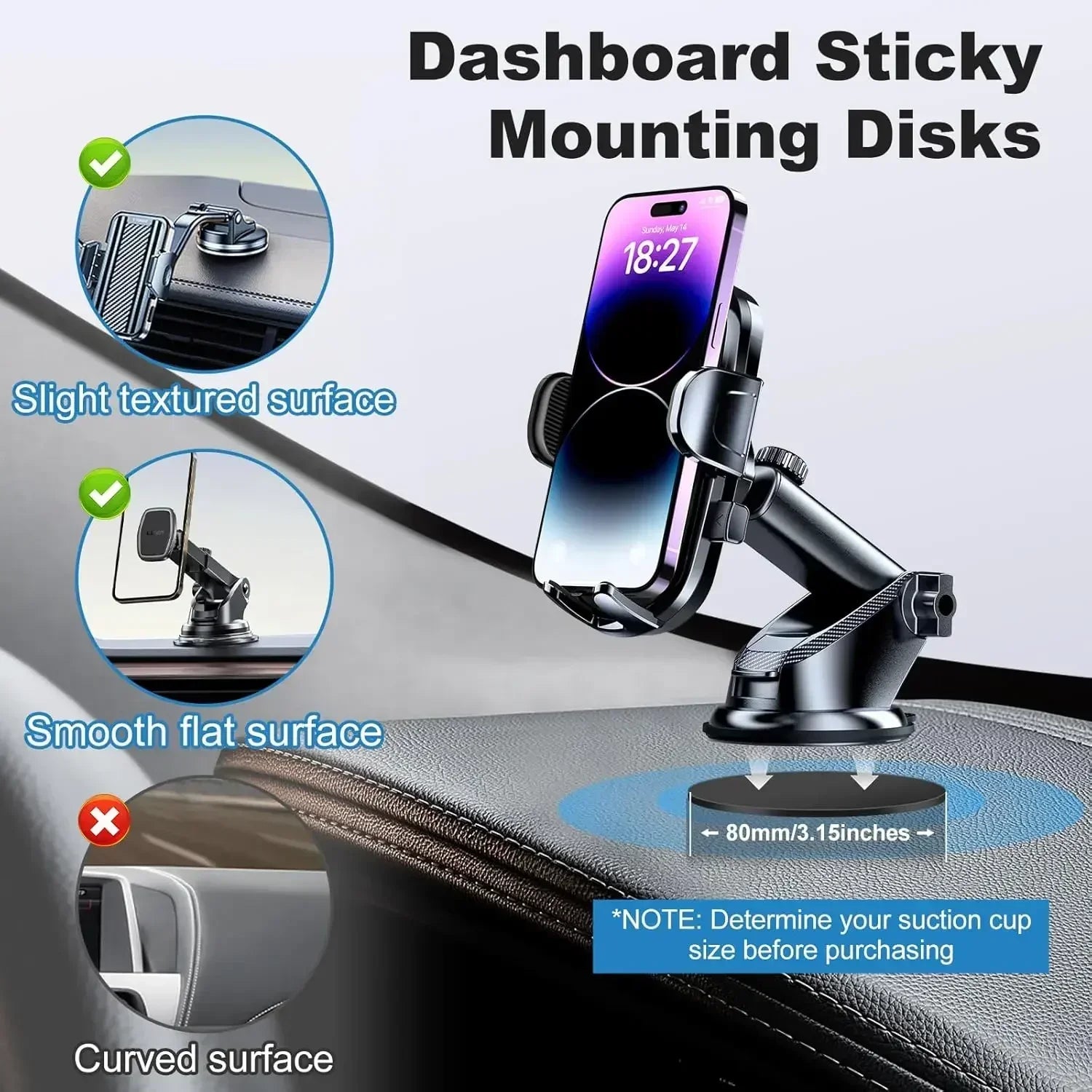Mobile Phone Sticker Car Suction Cup Adhesive Sticker Disc Pad Base for GPS Mobile Phone Stand Bracket Holder Camera Stand Mount