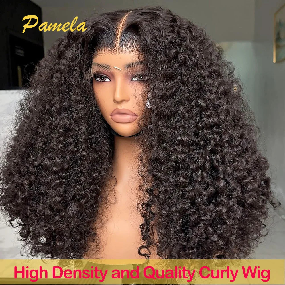 400% High Density Deep Curly 13x4 Transparent Lace Frontal Wigs For Women Glueless Wig Human Hair Preplucked Ready To Wear