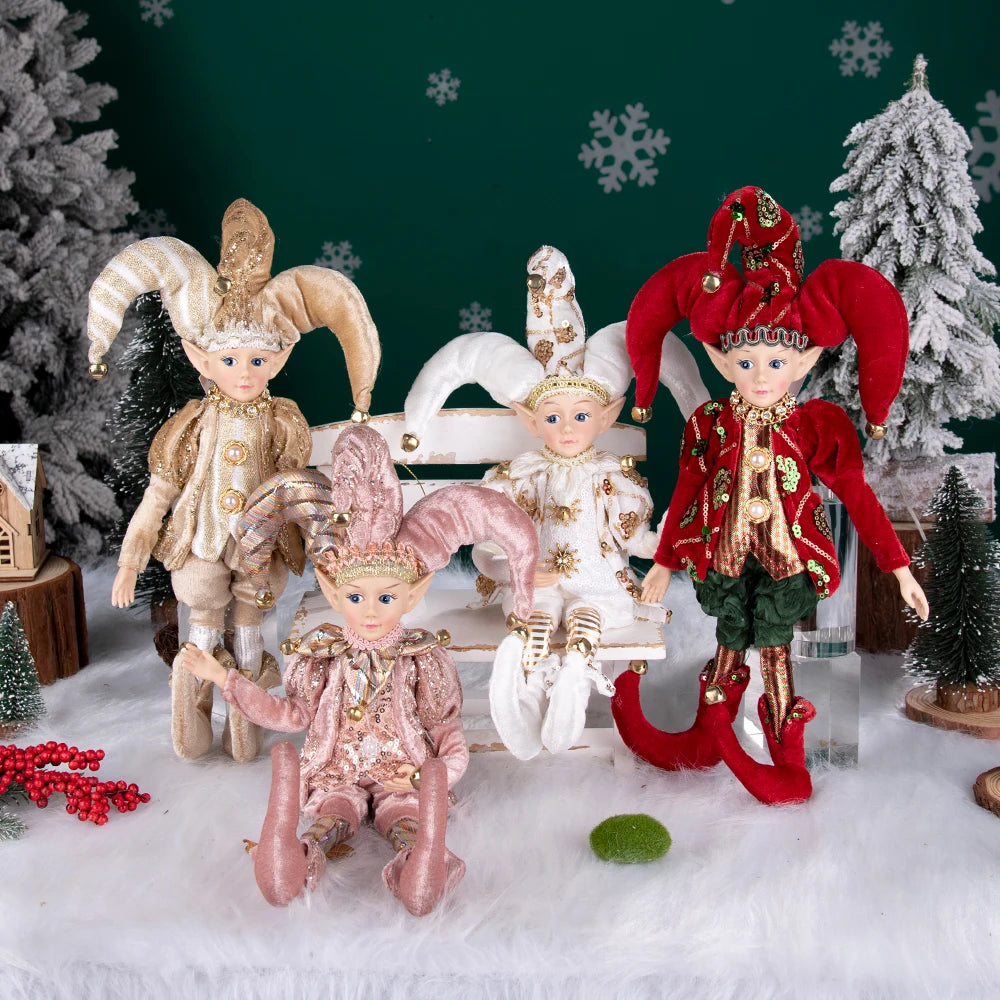New Arrivals Christmas Decor Handmade New Year Decor Hanging Sitting Elf Plush Doll Christmas Tree Hanging Ornament Xmas Gift