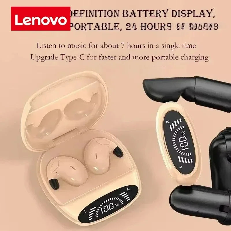 Lenovo Mini Bone Conduction Bluetooth Gaming Earphones HiFi Wireless Earphones Sleep Sports Waterproof Invisible Earphones