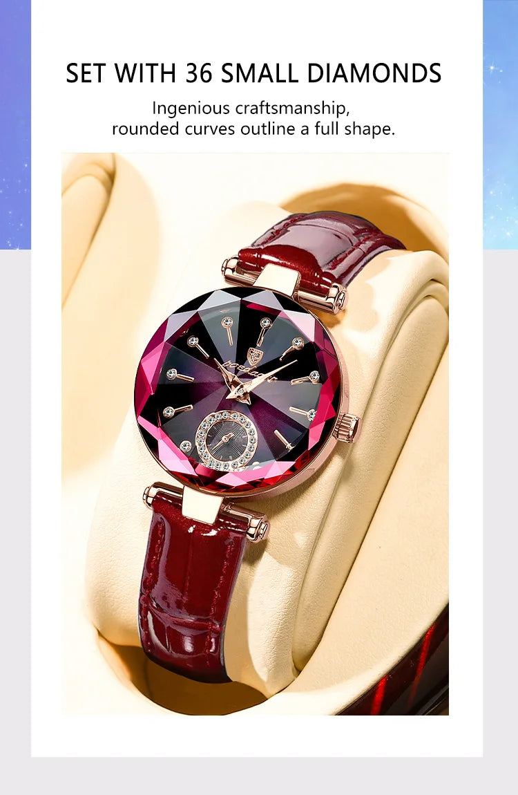 POEDAGAR Top Exquisite Elegant Watches For Women Waterproof Leather High Quality Original Woman's Watch Quartz Ladies Wristwatch