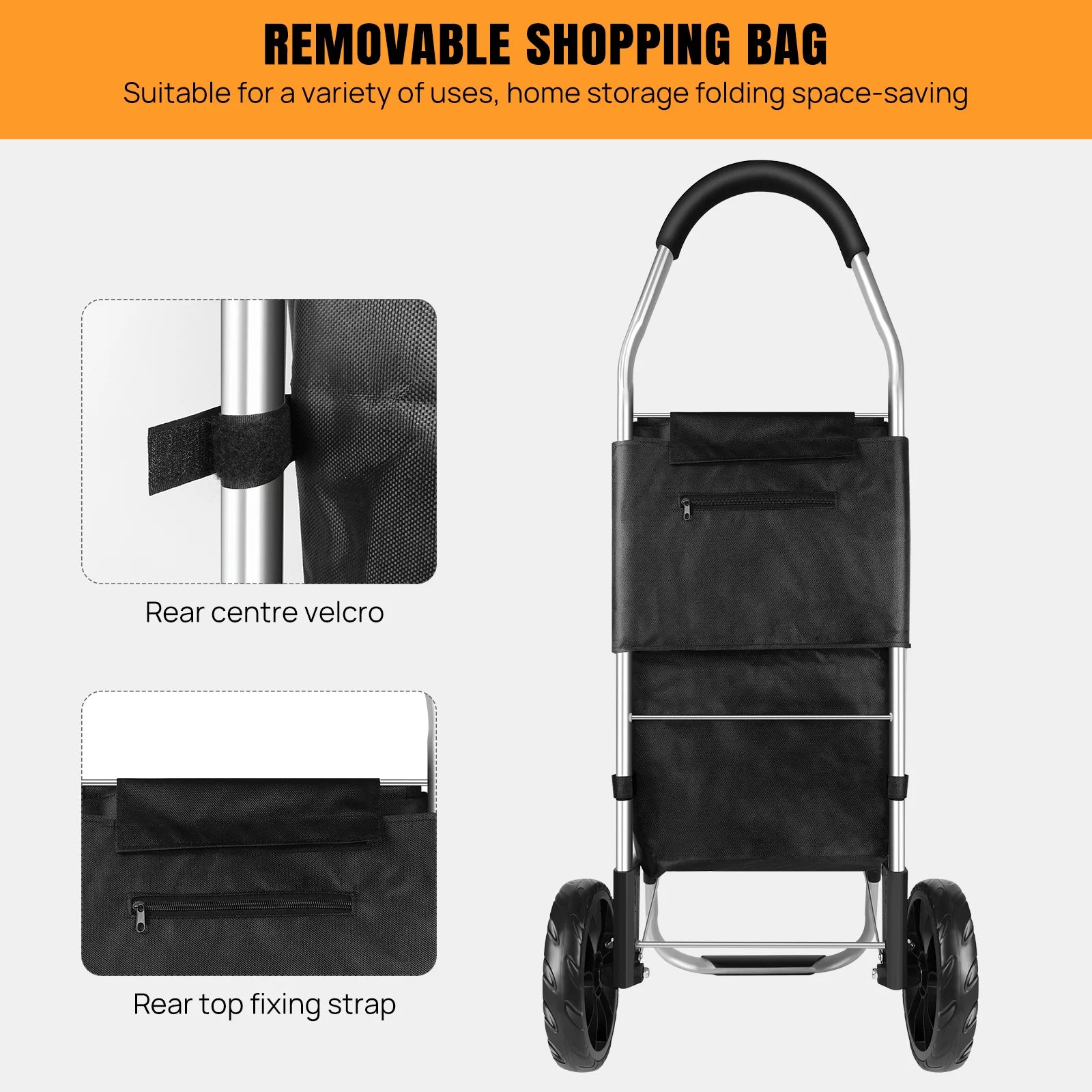 Shopping Cart Large Lightweight Folding Trolley Waterproof Bag 2 Wheel Large ,Lightweight, Foldable