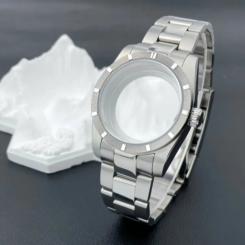 NH35 New Arrivals 36mm watch case Engine Turned BEZEL For AK Parts Replacemet NH35/36 Movement Modification Parts 28.5mm Dial