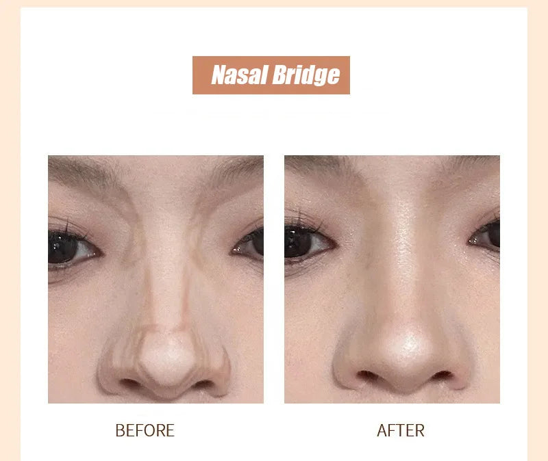 Double Head Contour Stick Bronzer with Brush Face Nose Shadow Cream Contour Pen Waterproof Lasting Contouring Makeup Cosmetics