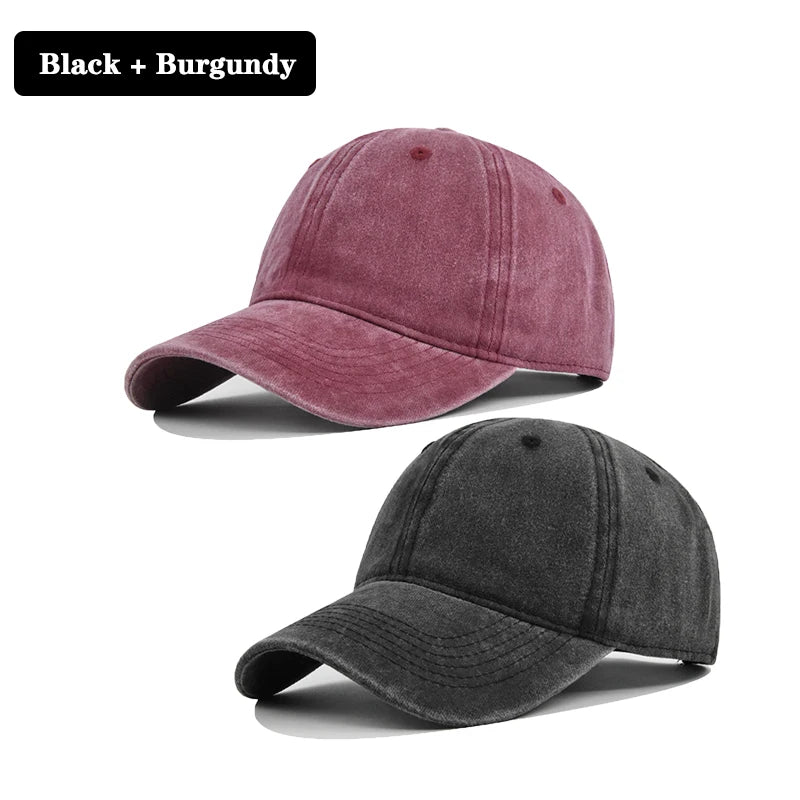 Men Women Baseball Cap Casual Unisex Baseball Cap Vintage Washed Cotton Fits Breathable Adjustable Solid Color Hip-Hop Dad Hat