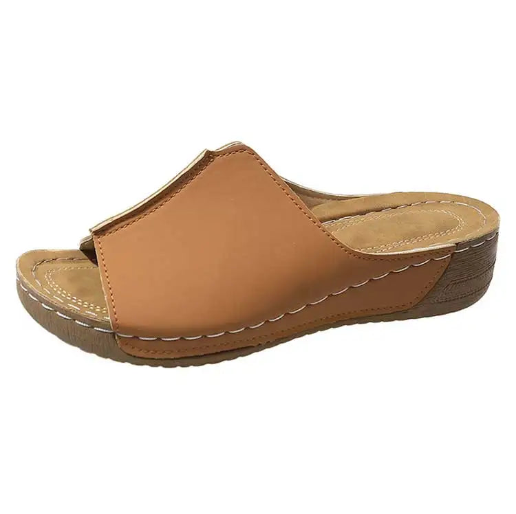 Women's Sandals 2025 Summer Shoes Women Soft Heels Sandals Low Platform Slippers Summer Sandalias Mujer Indoor Outdoor Footwear