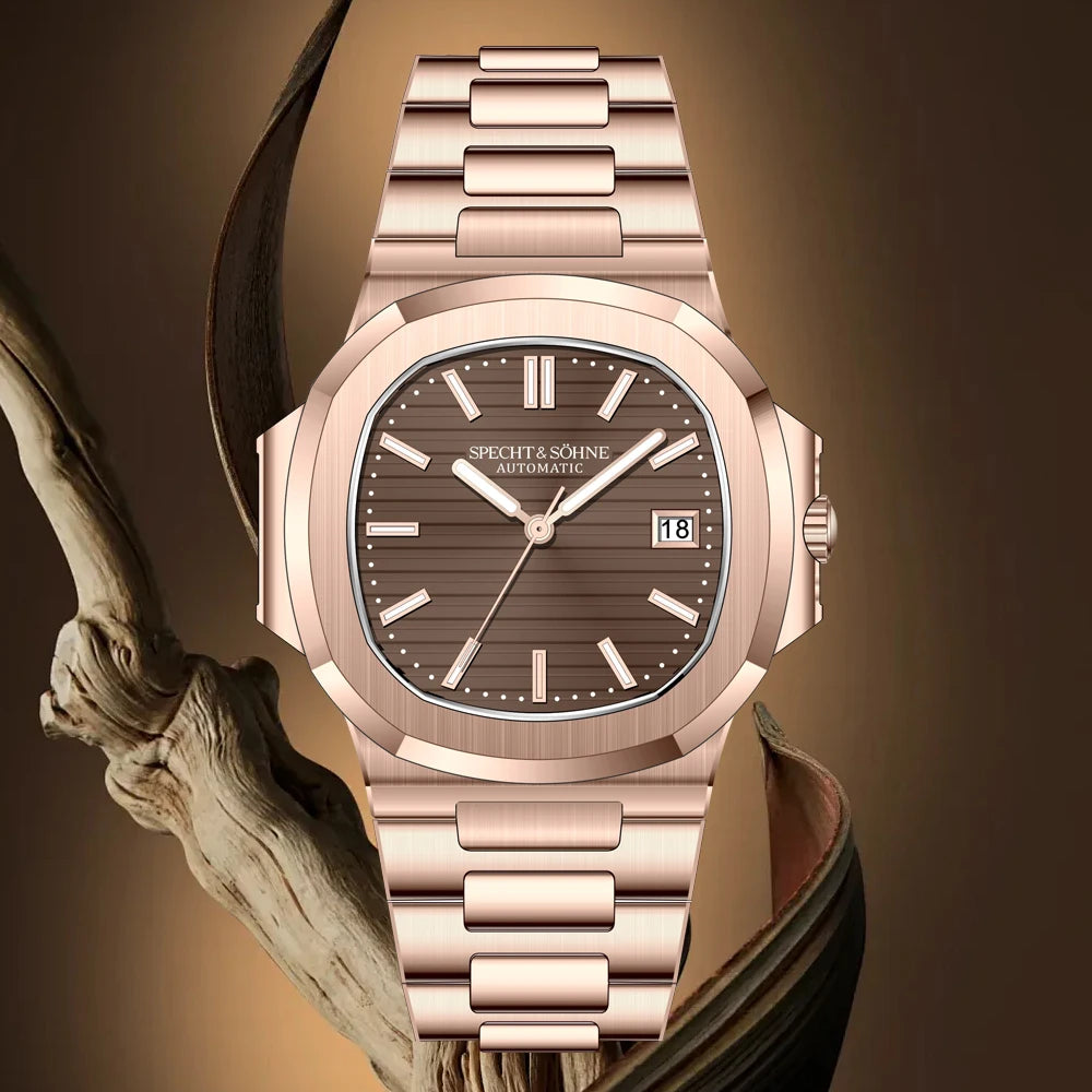 New Arrivals Specht & Söhne Mens Watches Classic Watch Automatic Watch Rose Gold Stainless Steel Relogio Masculino Waterproof