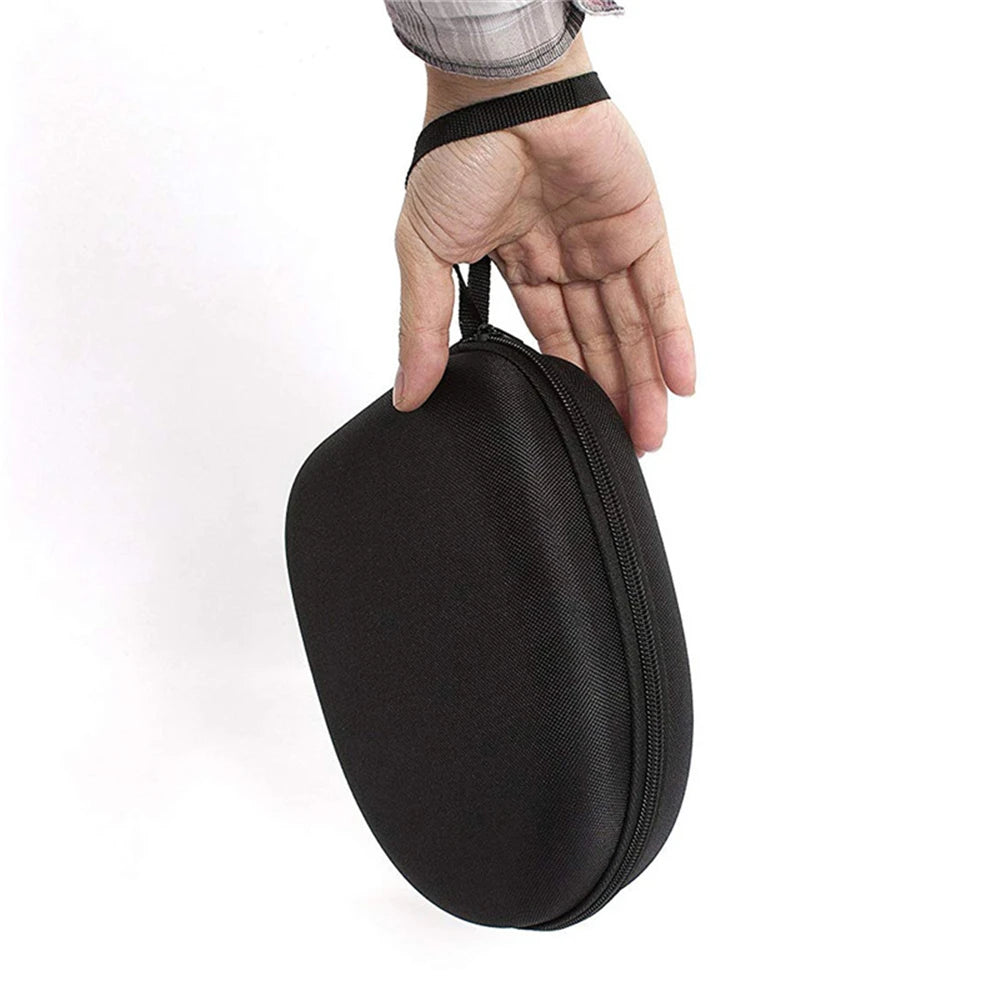 Portable Earphone Storage Bag Protective Hard Shell Black Headphone Carry Hard Case Data Cable Storage Box for Travel Headset