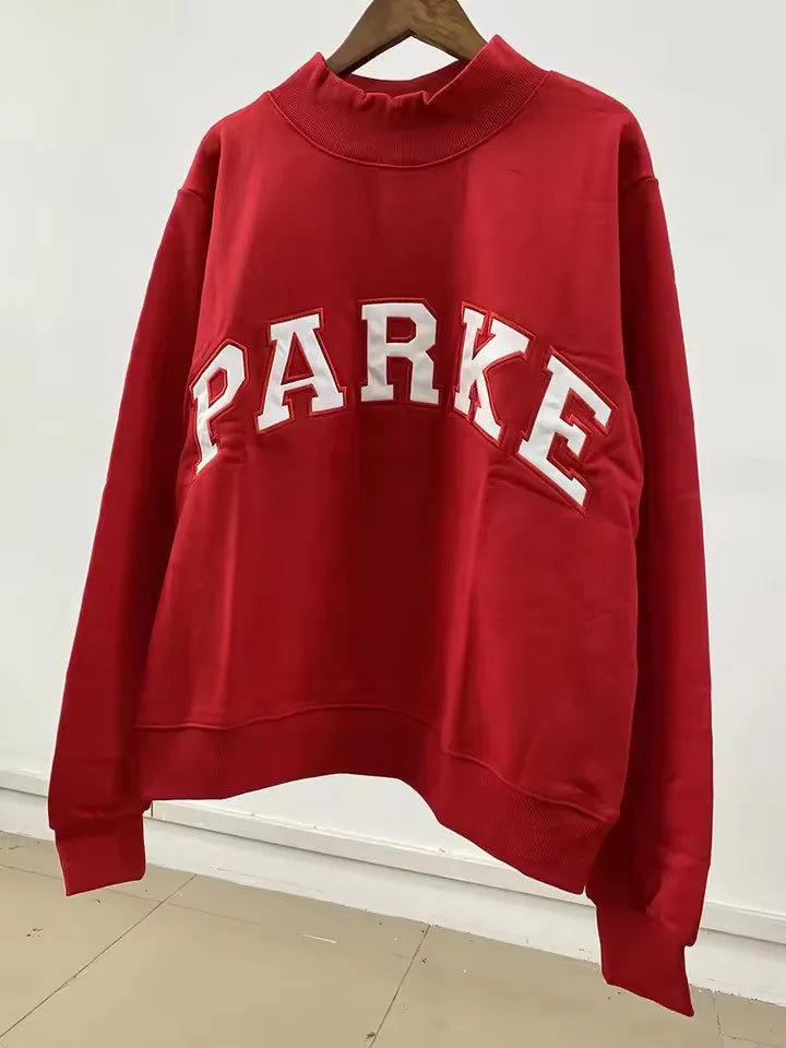 autumn winter Women's Pullover Hooded Sweatshirt with Letter Print and Zipper Closure