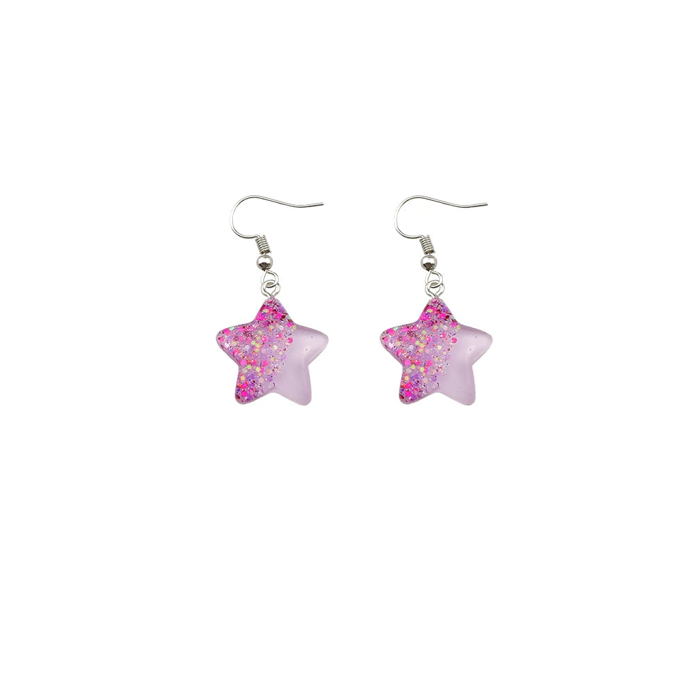 Women Earring Resin Star Drop Earrings Costume Trendy Style Children Girl Gifts Handmade Jewelry Drop Shipping Wholesale