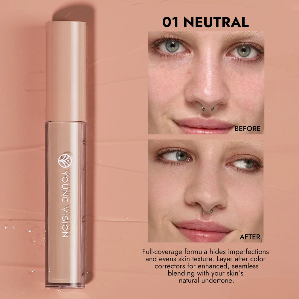 YOUNG VISION 6 Colors Hydrating Fresh Concealer Brightens Skin Tone and Covers Blemishes and Dark Eye Circles Concealer