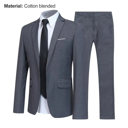 2026 Men's Business Casual Formal Dress Two-piece Suit Trendy Office Wedding Groom Suit Set Men Clothing Blazer Suits Pants Set