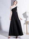 Elegant Black Formal Evening Long Dresses for Women 2023 Summer Sexy One Shoulder Slim Host Prom Party Dress Casual Maxi vestido