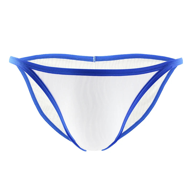 New Arrivals Striped Underpants Mens Mesh Underwear Briefs Low Rise Transparent Breathable Panties Hombre Briefs