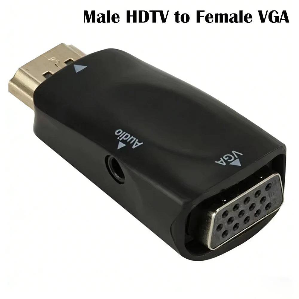HDTV To VGA Cable Converter Male To Famale Converter Adapter 3.5mm Jack Audio HD 1080P for PC Laptop Tablet Connector