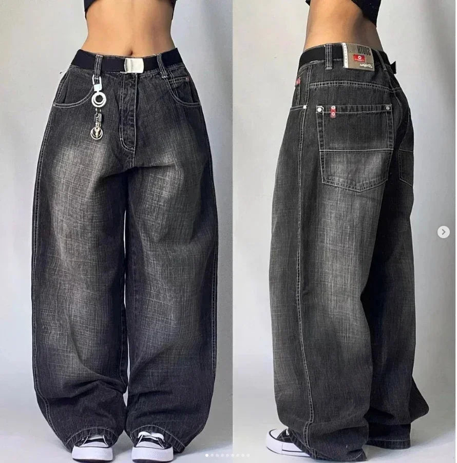 Affliction New Jeans American New Fashion Embroidered Loose Jeans Men and Women Street Casual Floor Mopping Pants