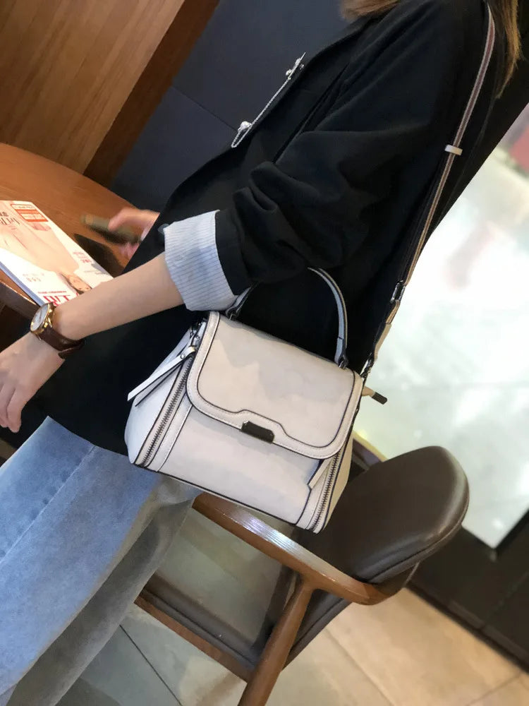 Oil Wax Cowhide Leather Women's Handbag 2024 New Crossbody Bag Lady Commuter Summer Bag Handbill Shoulder Messenger Bags