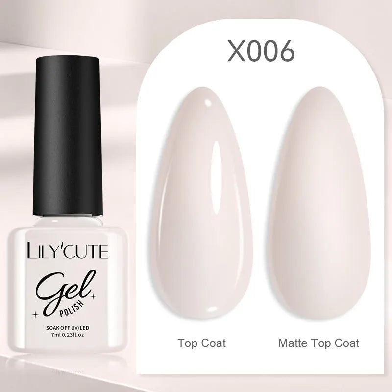 LILYCUTE 7ML Black White Color Gel Nail Polish Summer Colorful Gel Nail Art Semi Permanent UV Gel Soak Off UV LED Gel Varnishes
