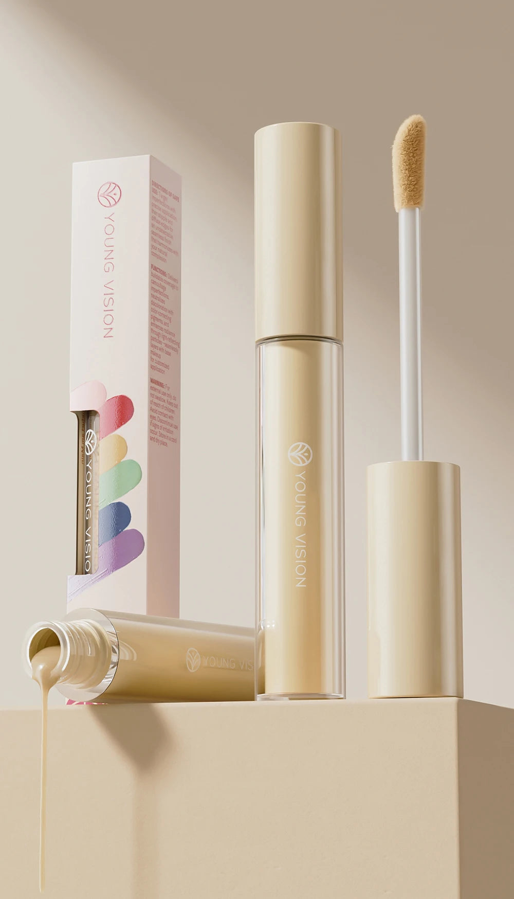 YOUNG VISION 6 Colors Hydrating Fresh Concealer Brightens Skin Tone and Covers Blemishes and Dark Eye Circles Concealer