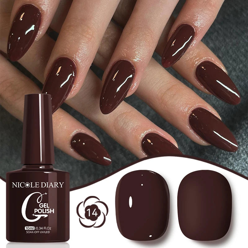 NICOLE DIARY Glass Beads Cat Magnetic Gel Nail Polish Spring Summer Gel Nail Sparkly Gel Varnish Soak off Nail Manicure Art