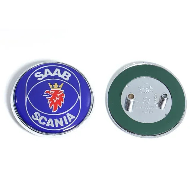68mm 2 3 Pins SAAB Car Front Hood Bonnet Logo Rear Trunk Bumper Badge For SAAB 9 3 9 5 9-3 9-5 SAAB Emblem Sticker Accessories