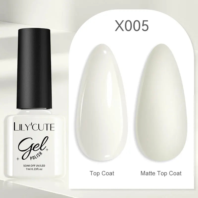 LILYCUTE 7ML Black White Color Gel Nail Polish Summer Colorful Gel Nail Art Semi Permanent UV Gel Soak Off UV LED Gel Varnishes