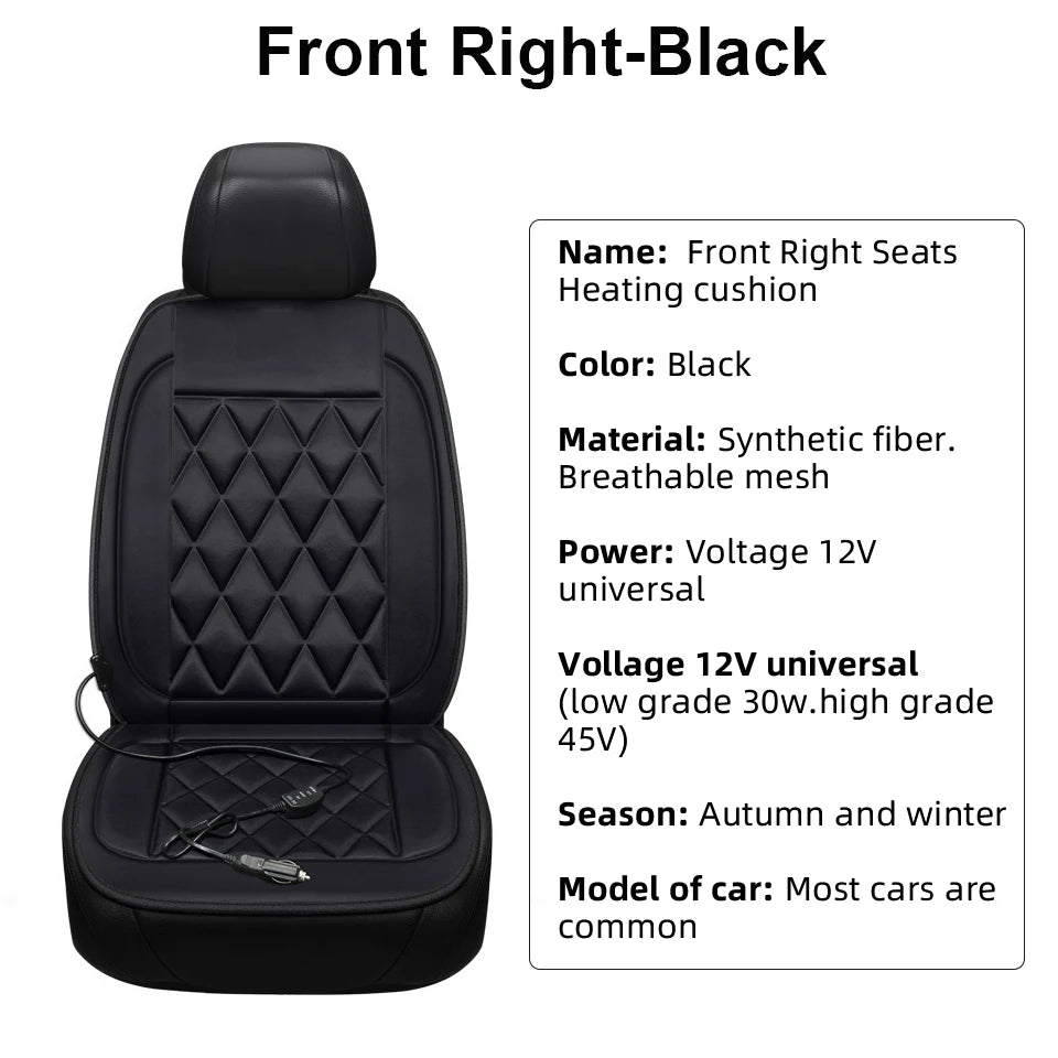 Yannice 12V Winter Heating Car Seat Cushion Fast Heated Household Cushion Keep Warm Car Seat Cover Universal Heated Seat Cushion