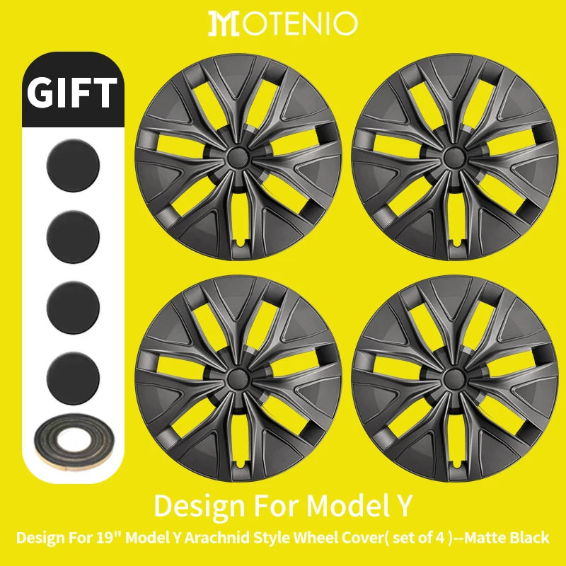 4PCS Design for TESLA Model Y 2020-2024 Vehicle Full Coverage Storm Wheel Cover Cap 19 Inches Wheel Hubcap Automobile Accessorie